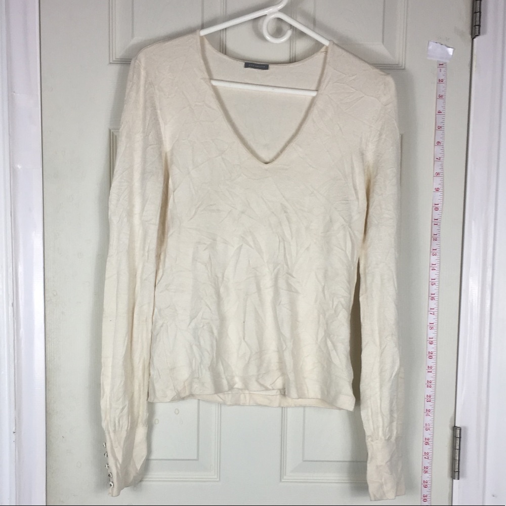 Ann Taylor V neck sweater stretchy S/M